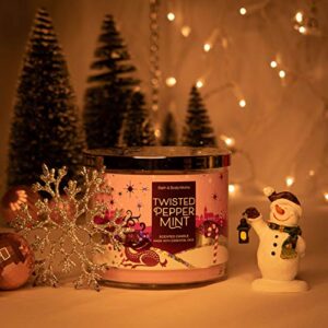 White Barn Bath and Body Works, 3-Wick Candle w/Essential Oils - 14.5 oz - 2020 Holidays Scents! (Twisted Peppermint)