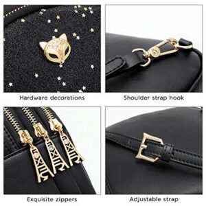 Mini Backpack Purse for Women Crossbody Phone Bag Wallets Handbags Clutch Shoulder bags, Black, One Size