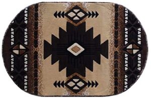 champion rugs southwestern navajo aztec native american geometric area rug berber (3 feet x 5 feet oval)