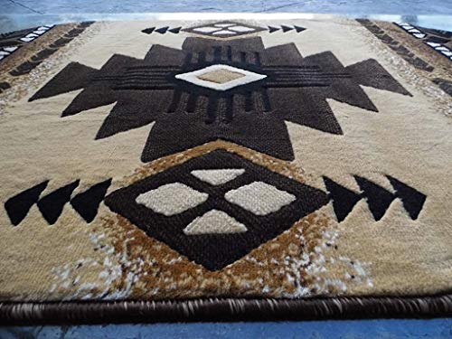 Champion Rugs Southwestern Navajo Aztec Native American Geometric Area Rug Berber (3 Feet X 5 Feet Oval)