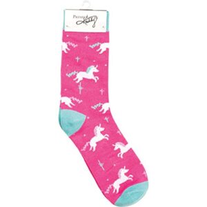 Primitives by Kathy 105542 Decorative Box Sign & Pair of Socks Gift Set-You are Freakin' Majestic, One Size, Pink