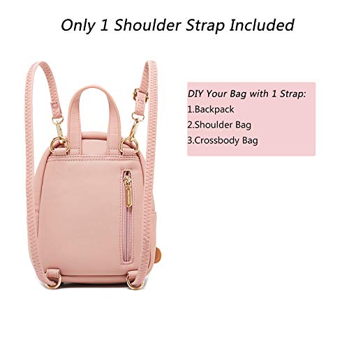 Q QICHUANG Women's Cute Mini Backpack PU Leather Crossbody Bag Fashion Small Purse with One Shoulder Strap Gift for Women(black)