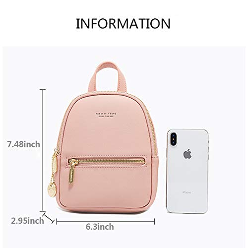 Q QICHUANG Women's Cute Mini Backpack PU Leather Crossbody Bag Fashion Small Purse with One Shoulder Strap Gift for Women(black)