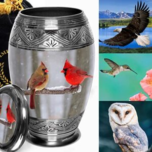 cozy cardinal urn – urns for ashes adult male for funeral, burial, or niche cremation urns for adult ashes – urns for human ashes – large, xl or keepsakes