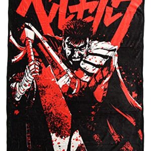 Bioworld Berserk Anime Guts Character Soft Plush Fleece Throw Blanket 45" x 60"