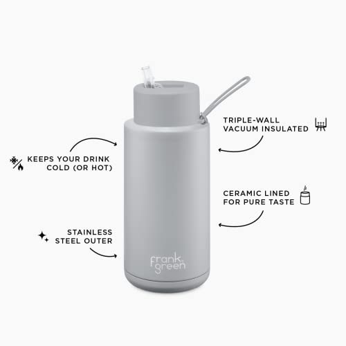 Frank Green Harbor Mist Ceramic Lined Reusable Bottle with Straw Lid, 1 EA