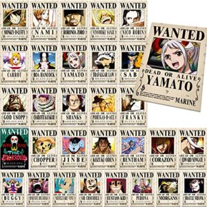 looyat 30 pcs poster, 29cm*20cm wanted poster including popular ranking characters bright