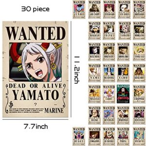 Looyat 30 Pcs Poster, 29cm*20cm Wanted Poster Including Popular Ranking Characters Bright