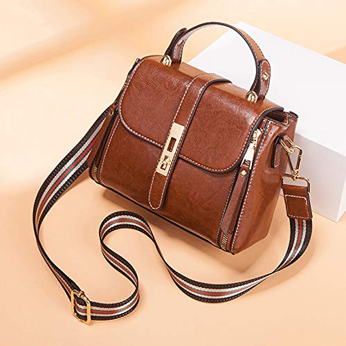 zhongningyifeng Crossbody Purse for Women Shoulder Bag Soft Leather Waterproof Fashion Handbag Small Upgrade (brown)