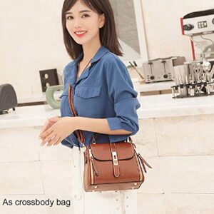 zhongningyifeng Crossbody Purse for Women Shoulder Bag Soft Leather Waterproof Fashion Handbag Small Upgrade (brown)