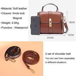 zhongningyifeng Crossbody Purse for Women Shoulder Bag Soft Leather Waterproof Fashion Handbag Small Upgrade (brown)