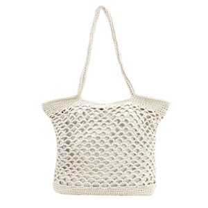 meyaus women large cotton handmade woven shoulder bag bohemian beach travel handbag top-handle bag tote