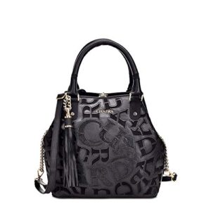 cuadra women’s tote bag in genuine leather with genuine stingray leather black