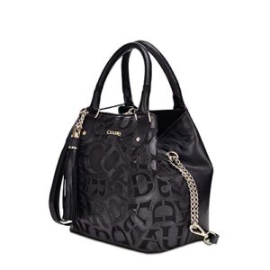 Cuadra Women's Tote Bag in Genuine Leather with Genuine Stingray Leather Black