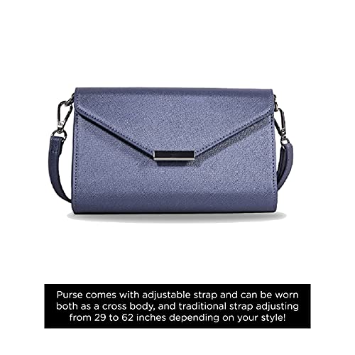 Save the Girls Timeless Touchscreen Purse Smartphone Purse with Zippered Pocket and Ten Credit Card Slots (Dazzling Blue)