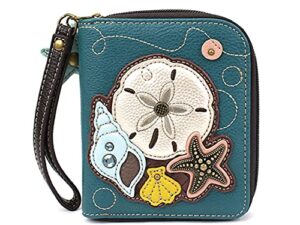 chala handbags sand dollar zip-around wristlet wallet