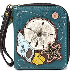 Chala Handbags Sand Dollar Zip-Around Wristlet Wallet