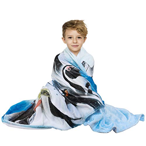 Penguin Throw Blanket, Adorable Super-Soft Extra-Large Penguin Blanket for Girls, Boys, Adults, Teen, Kids and Children, Fleece Penguin Blanket (50in x 60in) Warm and Cozy Throw for Bed Crib or Couch