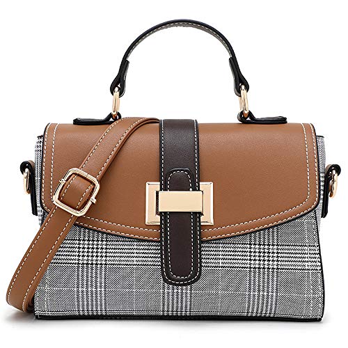 zhongningyifeng Crossbody Purse for Women Shoulder Bag Leather Waterproof Retro Fashion Handbag Small (brown)