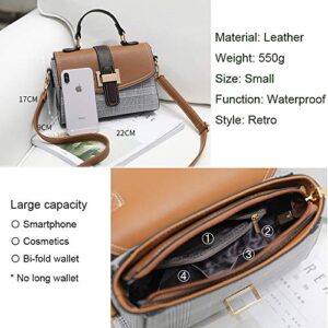 zhongningyifeng Crossbody Purse for Women Shoulder Bag Leather Waterproof Retro Fashion Handbag Small (brown)