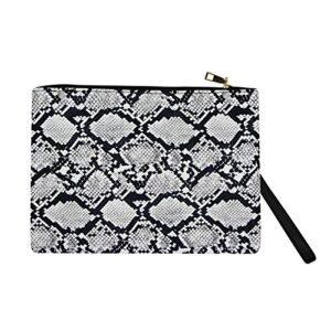 mosstyus womens oversized clutch bag purse, snake skin envelope bag evening handbags with strap, wristlet wallet, white