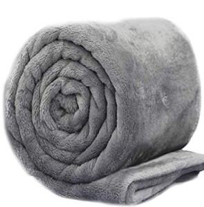 nice com supply travel blanket, 40x60, portable, warm, cozy, throw, for car, airplane, chair, small, fleece, full body cover, grey