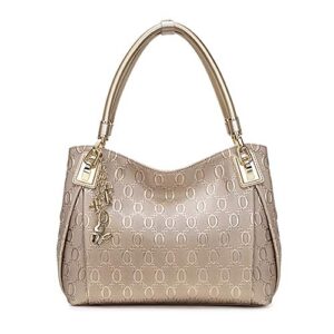 women’s handbags purses leather handbag ladies top-handle tote crossbody shoulder bag (golden) one size