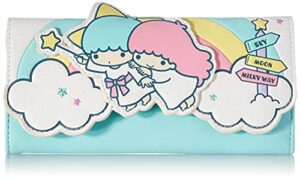 loungefly sanrio hello kitty little twin stars rainbow cloud tri-fold wallet