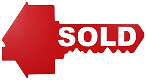 Sold Sign for New Home Owners - Key Shaped - Real Estate Agent Supplies - Just Sold - Social Media Photo Props for Realtors and Home Owners - Our New Home Sign - Closing Sign First House