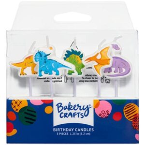 bakery crafts dinosaur shaped birthday cake cupcake candles – 5 pc