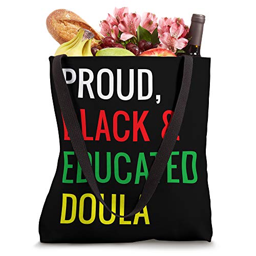 Proud Black & Educated Doula Birth Coach Work Job Pride Gift Tote Bag