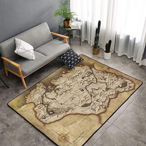 3×5 rug game map 60×39 inch area rug gameroom playroom decor for boys men-vintage retro game map art