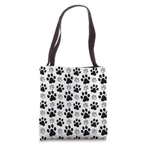 dog gifts women girls dog lovers dog paw print patterned tote bag