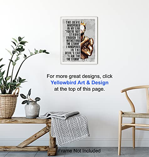 African American Art & Decor - Black Art for Men - Motivational Posters - Positive Quotes Wall Decor - Inspirational Quotes - Encouragement Gifts - Man Cave Decor - Office Wall Decor - Afro Wall Art