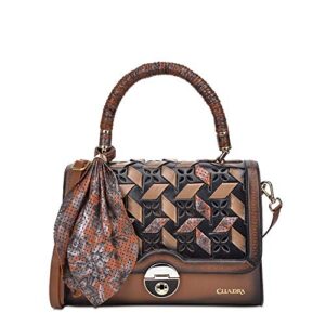 cuadra women’s satchel bag in genuine leather brown