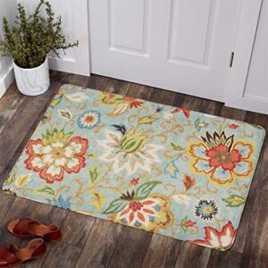 lahome collection modern floral area rug – 2’x 3’ non-slip colorful vintage area rug accent distressed throw rugs floor carpet for living room bedrooms decor (2’x 3’, paisley)