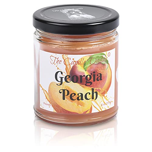 Georgia Peach - Southern Peach Fruit Scented Melt- Maximum Scent Wax Jar Candle- 6 Ounces- Gift for Women, Men, BFF, Friend, Wife, Mom, Birthday, Sister, Daughter, Anniversary
