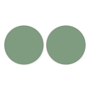 solid cool sage green 2.75 x 2.75 absorbent ceramic car coasters pack of 2