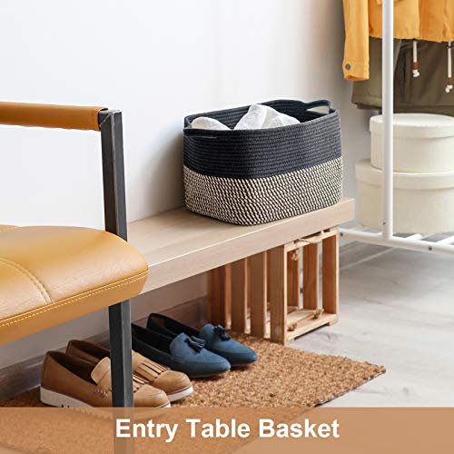 Goodpick Cube Storage Bins - Shelf Baskets for Storage Closet Storage Basket Towel Book Cloth Storage Bins for Office Woven Basket for Shelves Baby Laundry Basket Toys Storage Basket, 13''x9.8''x9''