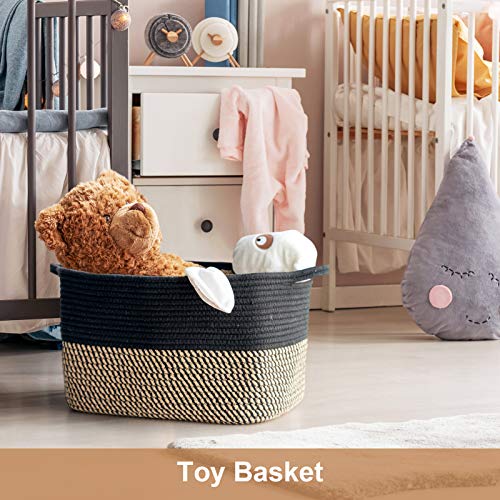 Goodpick Cube Storage Bins - Shelf Baskets for Storage Closet Storage Basket Towel Book Cloth Storage Bins for Office Woven Basket for Shelves Baby Laundry Basket Toys Storage Basket, 13''x9.8''x9''