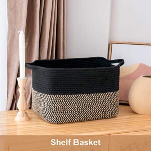 Goodpick Cube Storage Bins - Shelf Baskets for Storage Closet Storage Basket Towel Book Cloth Storage Bins for Office Woven Basket for Shelves Baby Laundry Basket Toys Storage Basket, 13''x9.8''x9''