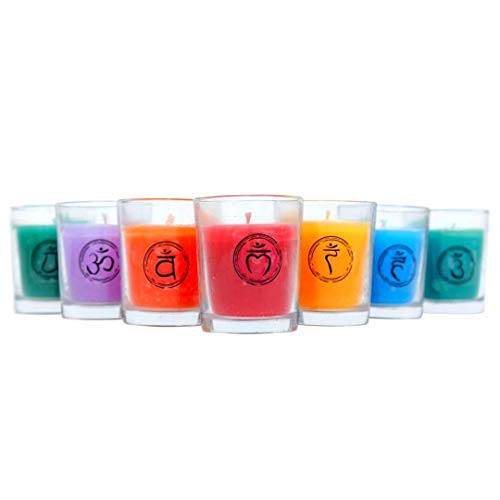Chakra & Luck Votive Candles Scent Pack of Aromatherapy Candle Set Eucalyptus Candle Lavender Candle Rose Candle Jasmine Candle Cedar Candle, Lotus and Ylang Ylang Home Scent