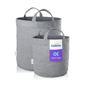 coolaroo 2-pack medium & large-utility grocery and storage bin bags, steel grey