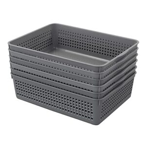nesmilers plastic baskets trays, office storage basket set of 6