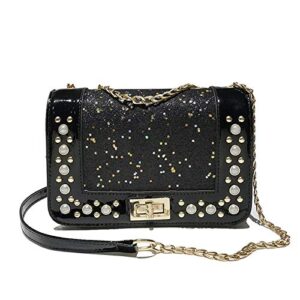 small crossbody bags for women purses lightweight handbags shoulder bag(black)