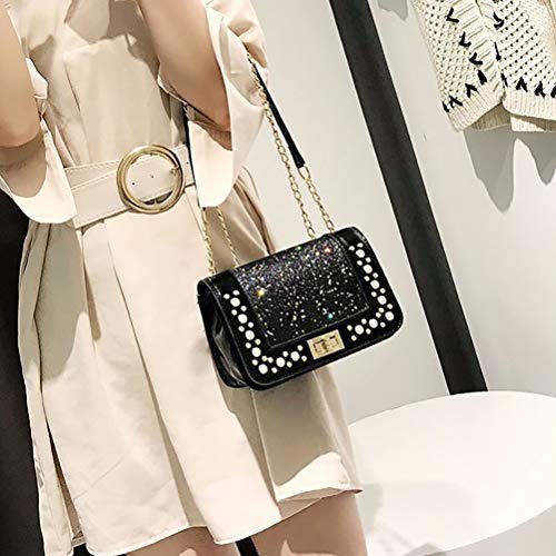 Small Crossbody Bags for Women Purses Lightweight Handbags Shoulder Bag(black)