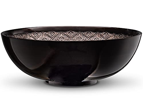 Home Decor Decorative Bowl with Orbs Set - Centerpiece Table Decorations Coffee Table Decor - Home Decorations for Living Room Decor, Big Table Centerpieces for Dining Room Table (Dublin Brown)