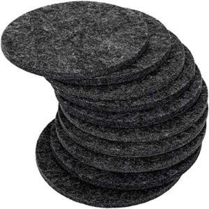 Urbanstrive Eco-Friendly 100% Biodegradable Coasters with Holder, Set of 10, Absorbent Felt Coasters for Drinks Bar Home, 4 Inch (Black Round)