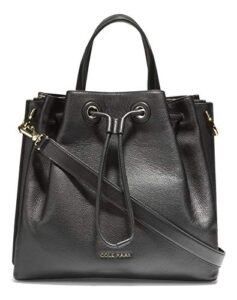 cole haan womens leather bucket shoulder handbags, black, regular us