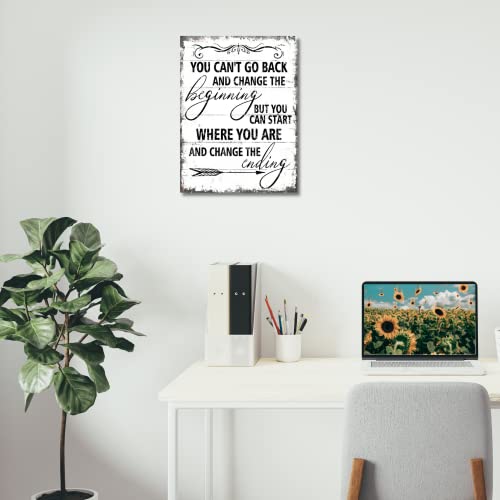 Pigort Inspirational Poster Canvas Print Wall Art, Positive Quotes Wall Decor for Office, Modern Farmhouse Home Decorations for Bedroom